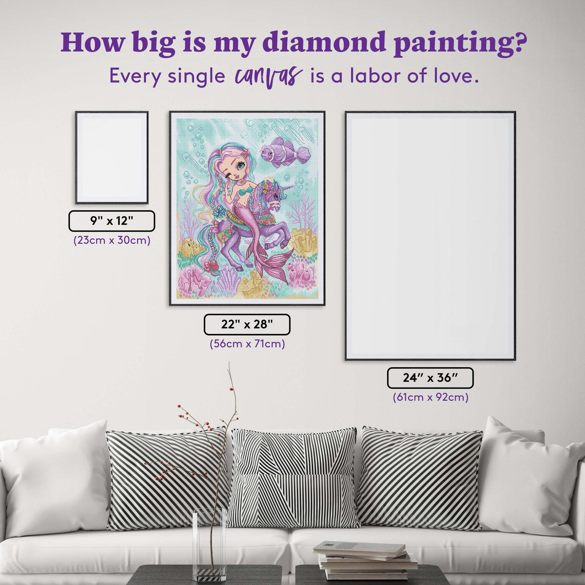 Diamond Painting Deep Sea Beauties 22" x 28″ (56cm x 71cm) / Square with 41 Colors including 2 ABs / 62,600