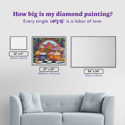 Diamond Painting Delicious Delights 27" x 22" (68.8cm x 55.6cm) / Round with 63 Colors including 2 ABs and 4 Fairy Dust Diamonds / 50,500