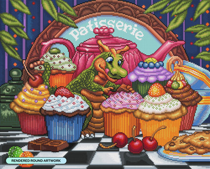 Diamond Painting Delicious Delights 27" x 22" (68.8cm x 55.6cm) / Round with 63 Colors including 2 ABs and 4 Fairy Dust Diamonds / 50,500