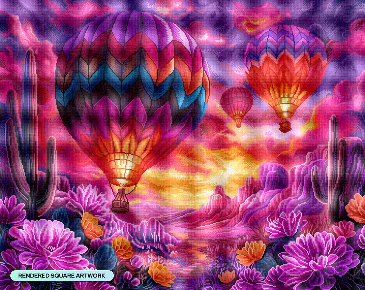 Diamond Painting Desert Colors 34.7" x 27.6" (87.9cm x 69.9cm) / Square with 63 Colors including 1 AB and 4 Fairy Dust Diamonds / 99,193