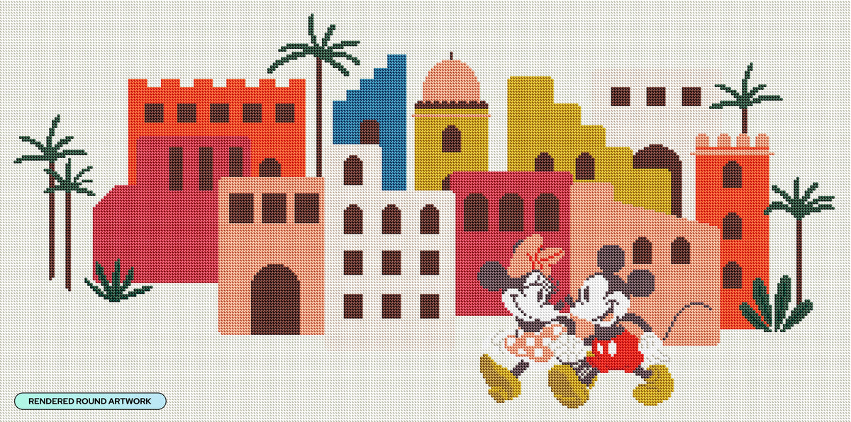 Diamond Painting Desert Date 34" x 17" (85.6cm x 42.7cm) / Round with 16 Colors including 3 Fairy Dust Diamonds / 48,360