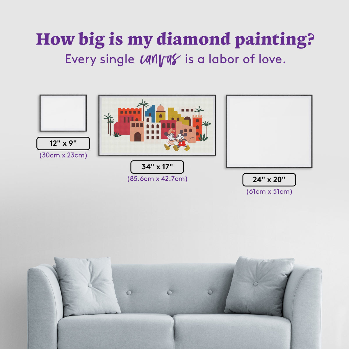 Diamond Painting Desert Date 34" x 17" (85.6cm x 42.7cm) / Round with 16 Colors including 3 Fairy Dust Diamonds / 48,360