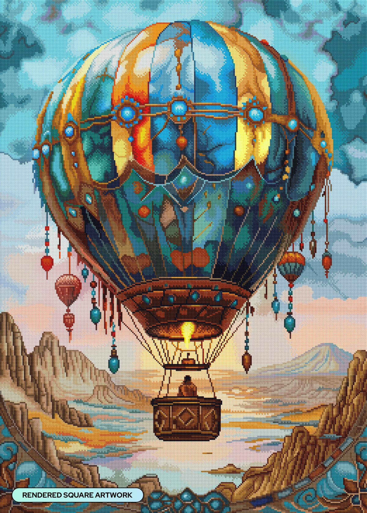 Diamond Painting Desert Rising 25.6" x 35.8" (65cm x 90.8cm) / Square With 83 Colors Including 2 ABs and 3 Fairy Dust Diamonds / 95,265