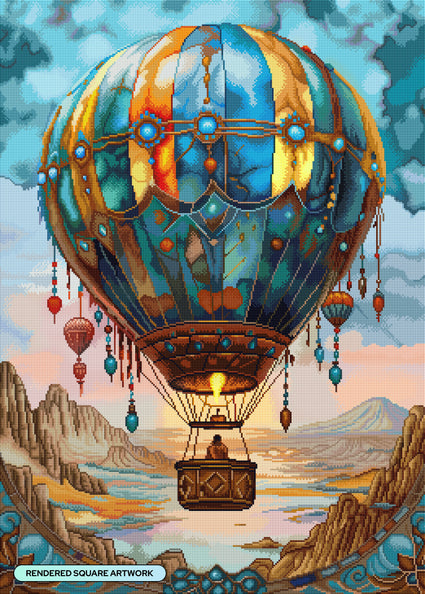 Diamond Painting Desert Rising 25.6" x 35.8" (65cm x 90.8cm) / Square With 83 Colors Including 2 ABs and 3 Fairy Dust Diamonds / 95,265