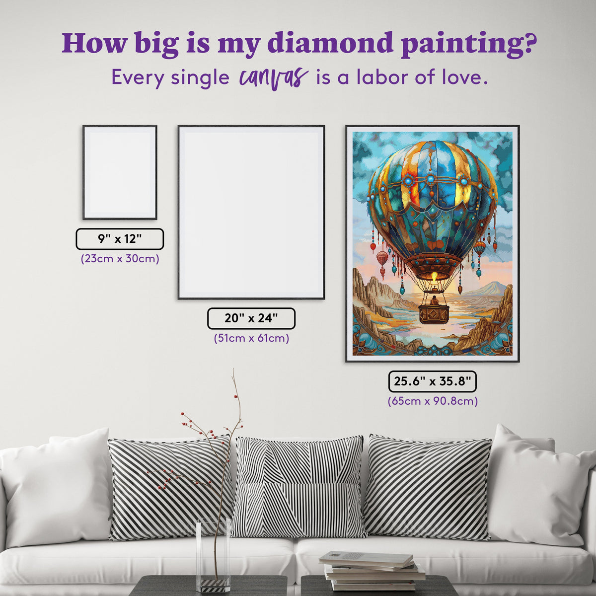 Diamond Painting Desert Rising 25.6" x 35.8" (65cm x 90.8cm) / Square With 83 Colors Including 2 ABs and 3 Fairy Dust Diamonds / 95,265