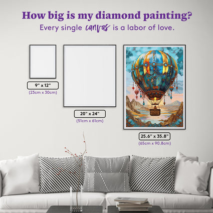 Diamond Painting Desert Rising 25.6" x 35.8" (65cm x 90.8cm) / Square With 83 Colors Including 2 ABs and 3 Fairy Dust Diamonds / 95,265