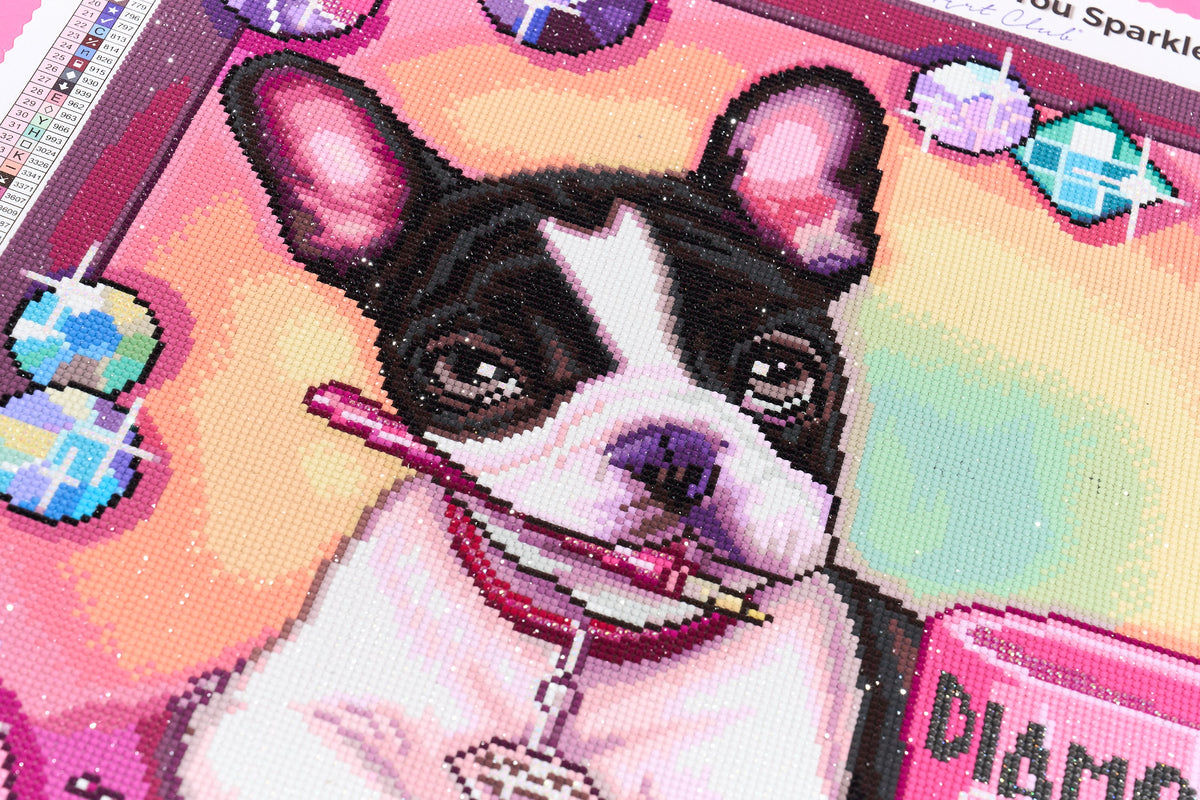 Diamond Painting Diamond Girl 22" x 22" (55.6cm x 55.6cm) / Round with 74 Colors including 3 ABs and 1 Iridescent Diamond and 5 Fairy Dust Diamonds / 40,804