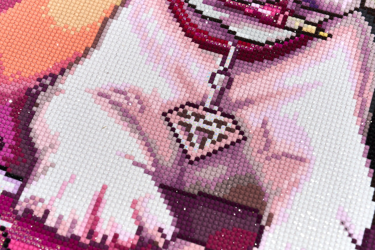 Diamond Painting Diamond Girl 22" x 22" (55.6cm x 55.6cm) / Round with 74 Colors including 3 ABs and 1 Iridescent Diamond and 5 Fairy Dust Diamonds / 40,804