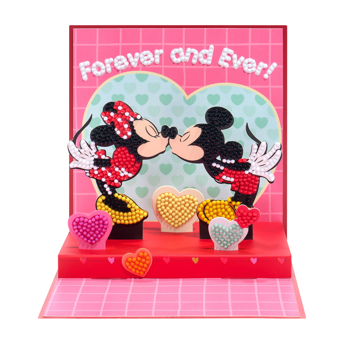 Diamond Painting Diamond Pop Card™ - Mickey™ & Minnie™ 5.8" x 5.8" (14.9cm x 14.9cm) / Round with 14 Colors / 2,143