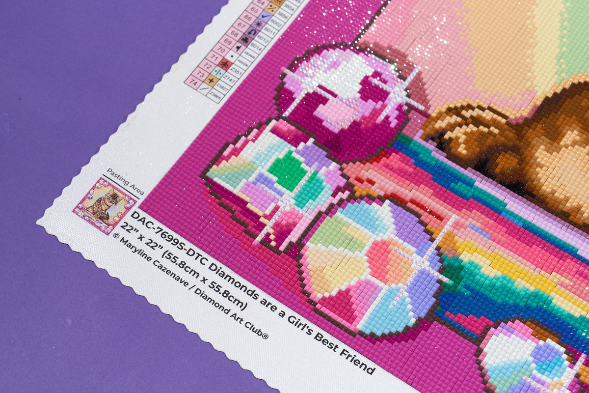 Diamond Painting Diamonds are a Girl's Best Friend 22" x 22" (55.8cm x 55.8cm) / Square with 74 Colors including 2 ABs and 4 Fairy Dust Diamonds / 50,176