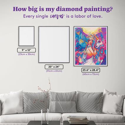 Diamond Painting Diana 23.6" x 28.4" (60cm x 72cm) / Square With 65 Colors Including 1 AB and 1 Iridescent Diamond and 3 Fairy Dust Diamonds / 69,649