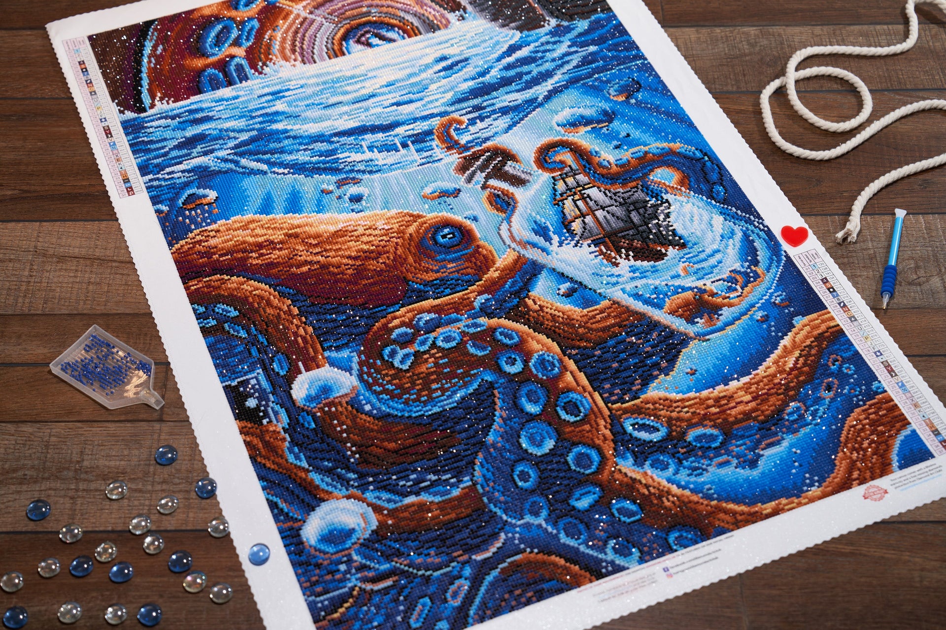 Diamond Painting Dimensions 22" x 33" (55.8cm x 83.8cm) / Round With 37 Colors Including 3 ABs / 59,501