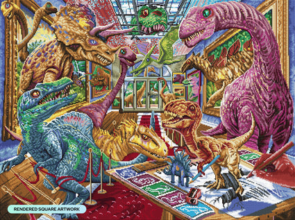 Diamond Painting Dino Mania 37" x 27.6" (94cm x 70cm) / Square with 59 Colors including 4 ABs and 3 Fairy Dust Diamond / 105,937