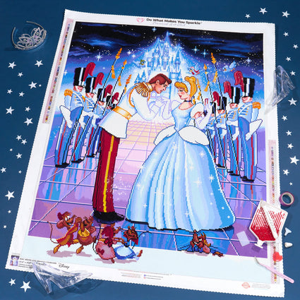 Diamond Painting Disney's Cinderella 27.6" x 33.9" (69.9cm x 85.6cm) / Square with 66 Colors including 1 AB and 3 Fairy Dust Diamonds / 96,664