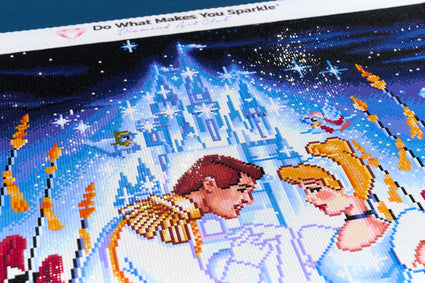 Diamond Painting Disney's Cinderella 27.6" x 33.9" (69.9cm x 85.6cm) / Square with 66 Colors including 1 AB and 3 Fairy Dust Diamonds / 96,664