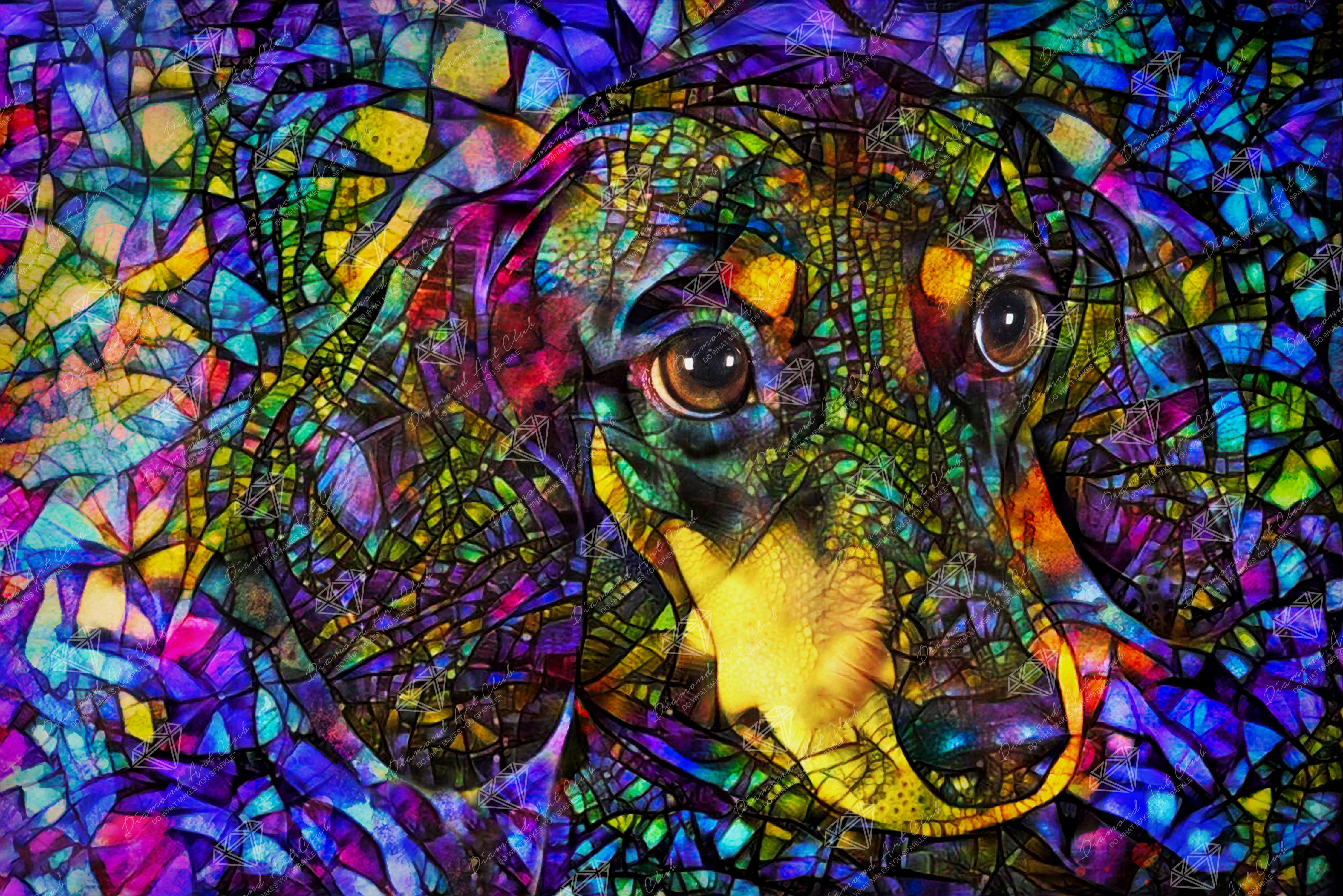 Dixie the Stained Glass Dachshund – Diamond Art Club