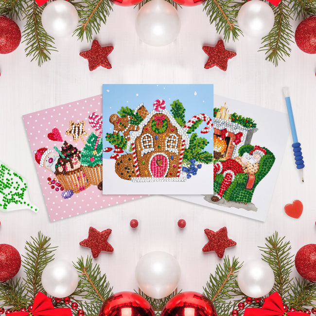 Diamond Painting DIY Christmas Cards (3-Pack) 6" x 6" (15cm x 15cm) / Round