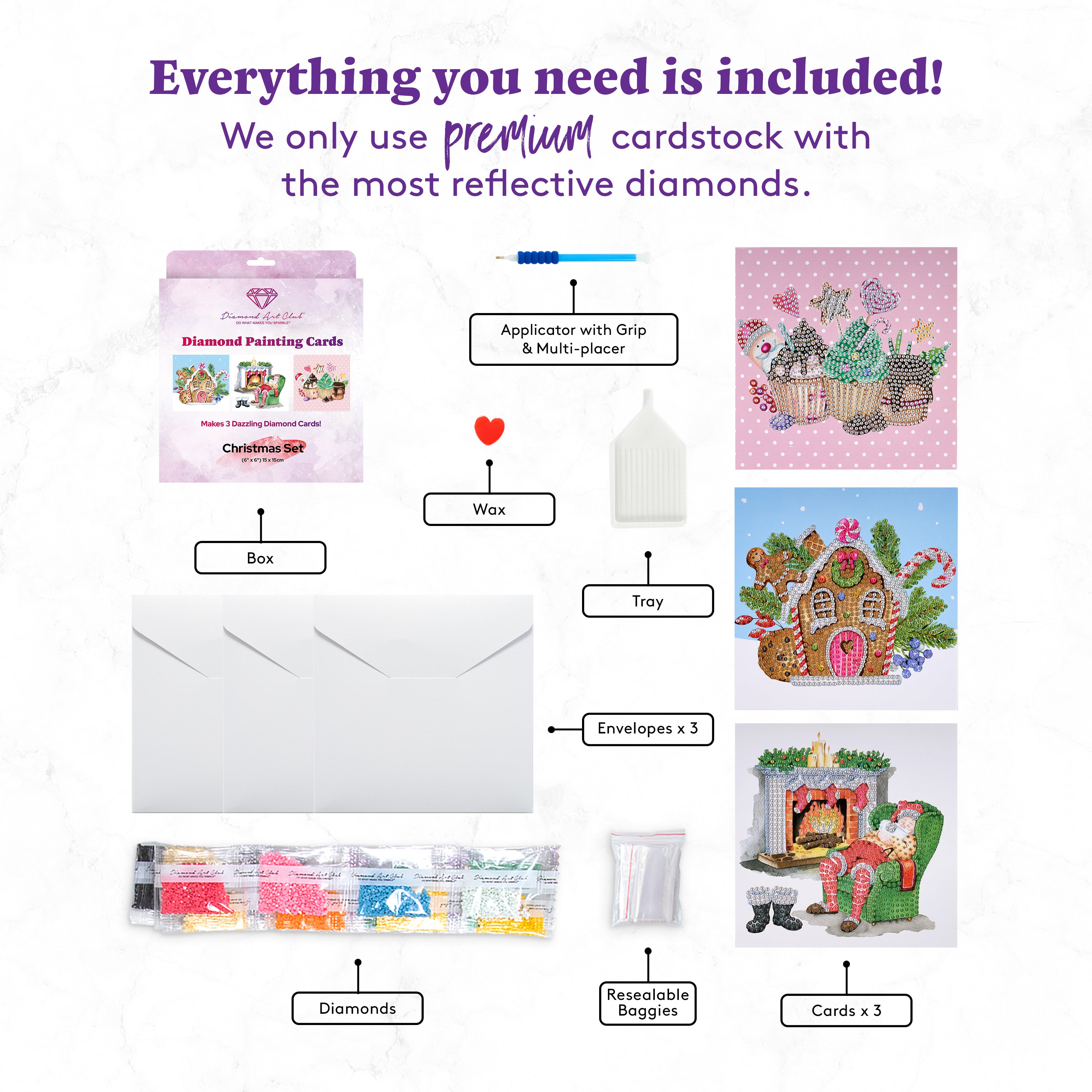 Christmas Cards Pack Diamond Painting Kit - DIY – Diamond Painting Kits