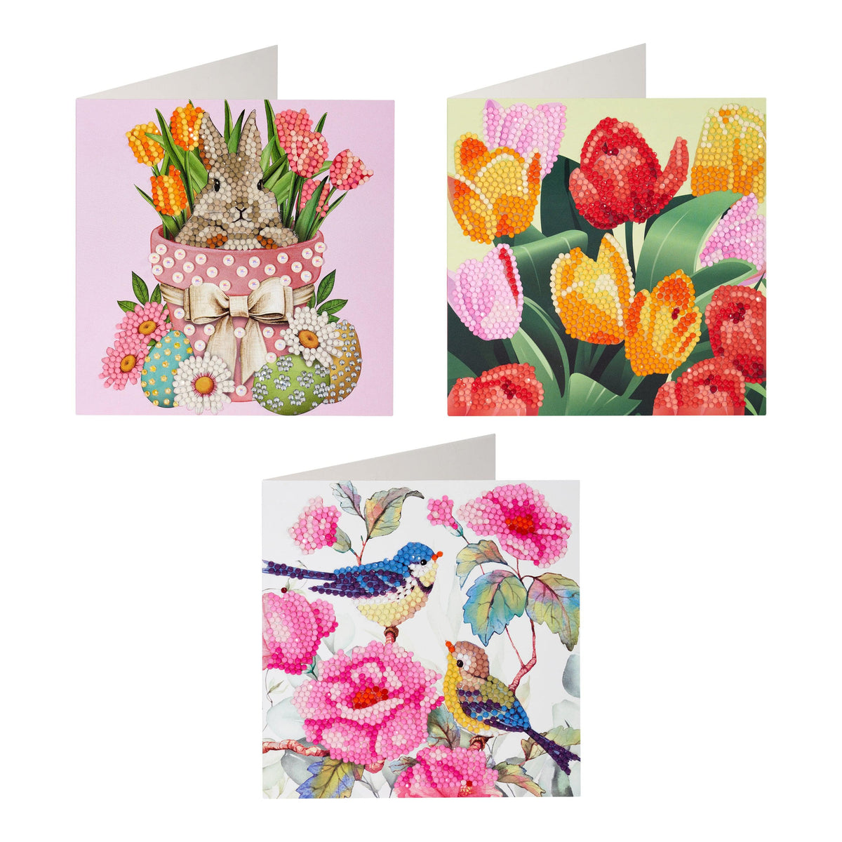 Diamond Painting DIY Spring Cards (3-Pack) 5.9" x 5.9" (15cm x 15cm) / Round