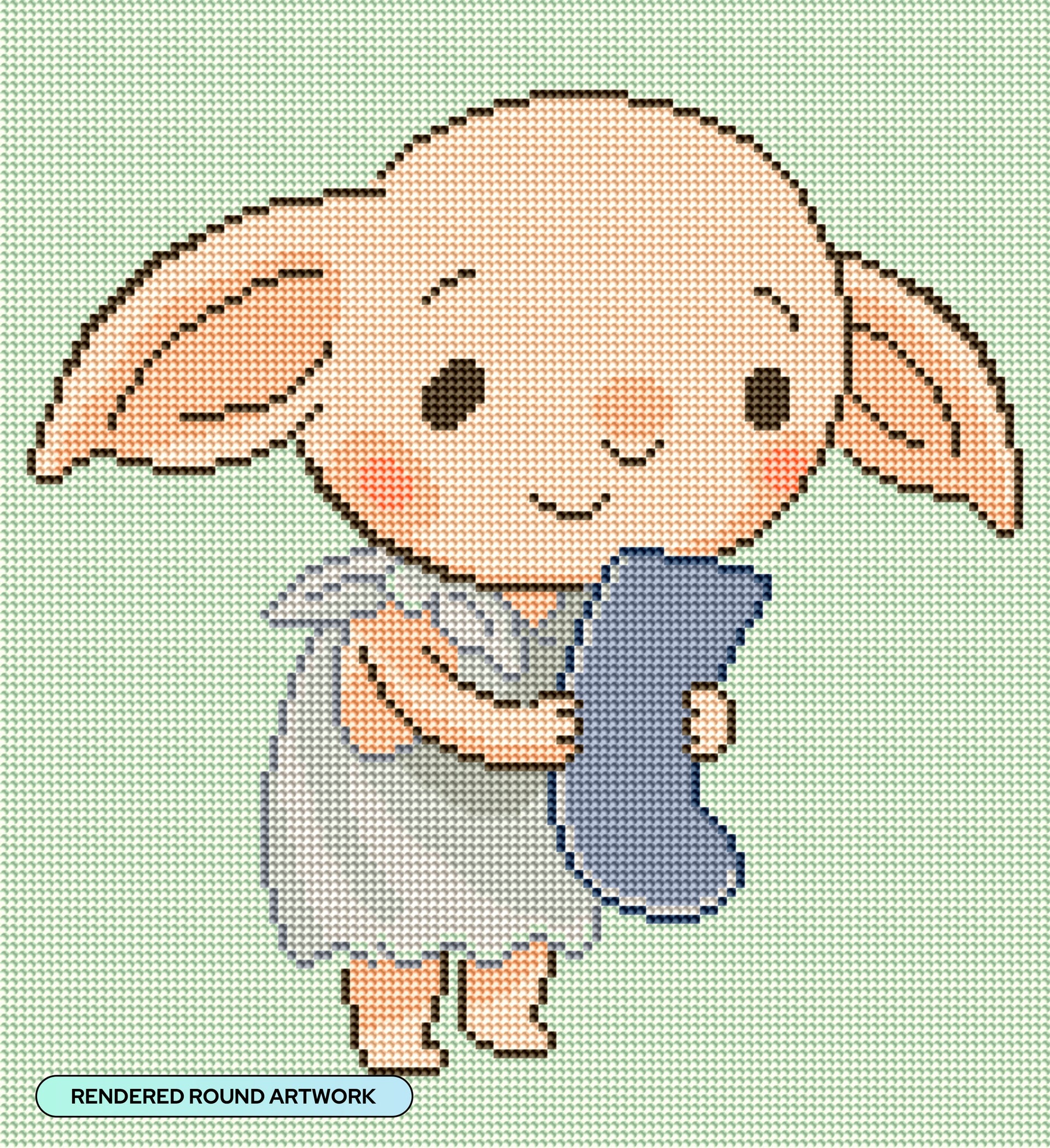 Diamond Painting Dobby™ is Free! 13" x 14" (32.8cm x 35.9cm) / Round With 11 Colors / 14,976