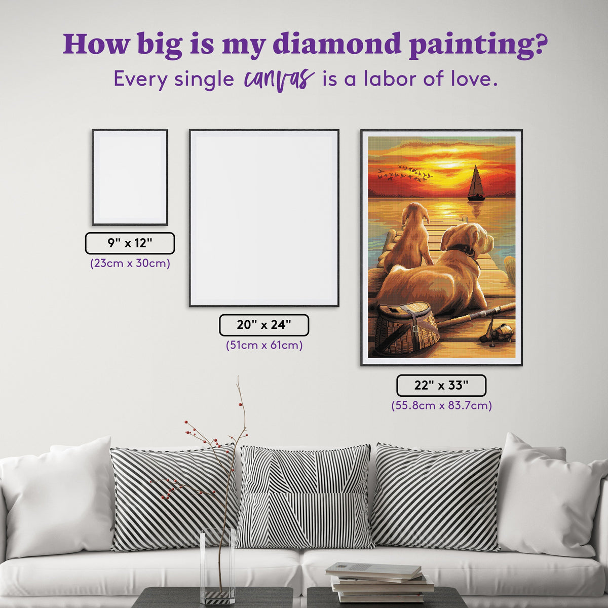 Diamond Painting Dockside Sunset 22" x 33" (55.8cm x 83.7cm) / Square With 61 Colors Including 3 ABs and 2 Fairy Dust Diamonds / 75,264