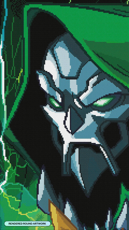 Diamond Painting Doctor Doom™ 13" x 23" (33cm x 58.9cm) / Round with 35 Colors including 1 AB and 3 Fairy Dust Diamonds / 25,680