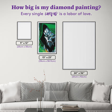 Diamond Painting Doctor Doom™ 13" x 23" (33cm x 58.9cm) / Round with 35 Colors including 1 AB and 3 Fairy Dust Diamonds / 25,680