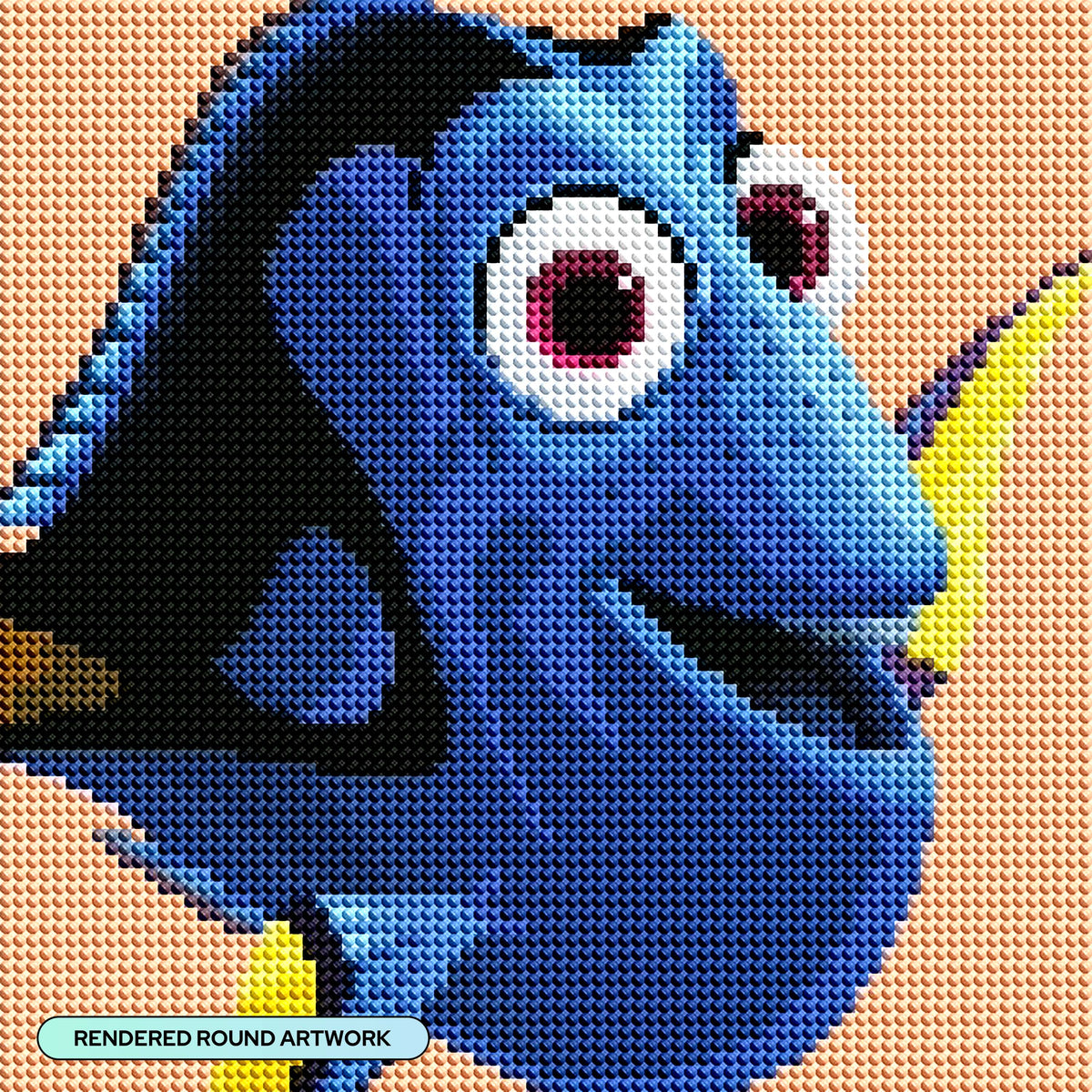 Diamond Painting Dory 9" x 9" (22.8cm x 22.8cm) / Round with 24 Colors including 2 ABs and 2 Fairy Dust Diamonds / 6,889