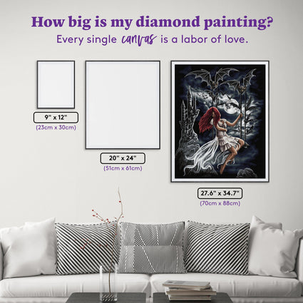 Diamond Painting Dracula's Bride 27.6" x 34.7" (70cm x 88cm) / Square with 41 Colors including 3 AB and 1 Fairy Dust Diamonds / 99,193