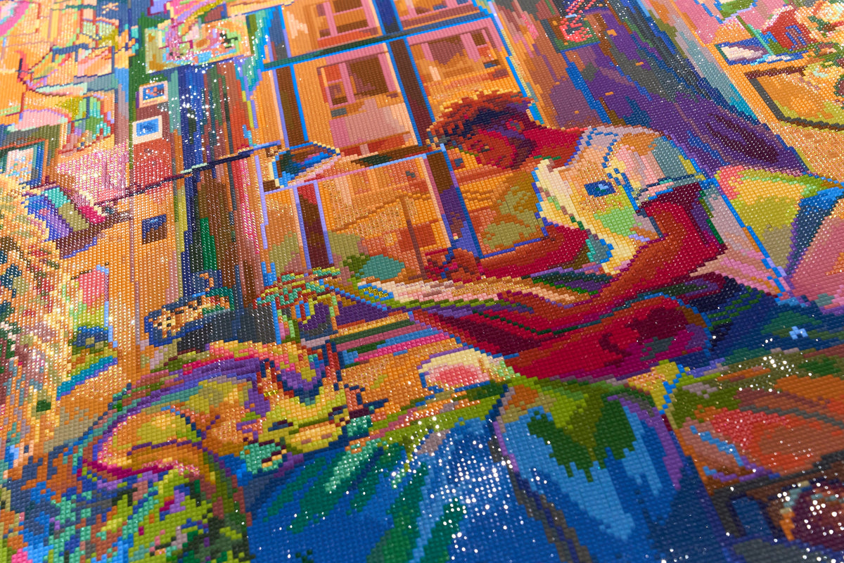 Diamond Painting Dragon Room 25.6" x 37.4" (65cm x 94.8cm) / Square with 99 Colors including 6 ABs and 2 Iridescent Diamonds and 19 Fairy Dust Diamonds / 99,441