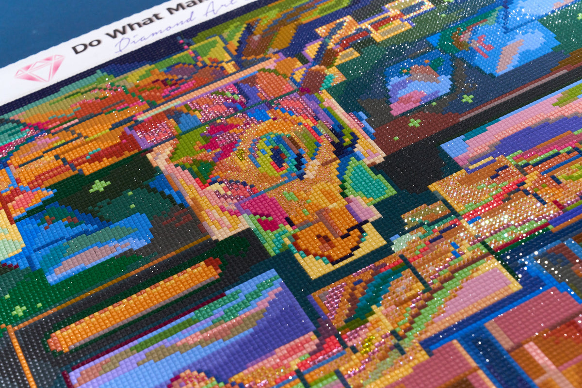 Diamond Painting Dragon Room 25.6" x 37.4" (65cm x 94.8cm) / Square with 99 Colors including 6 ABs and 2 Iridescent Diamonds and 19 Fairy Dust Diamonds / 99,441