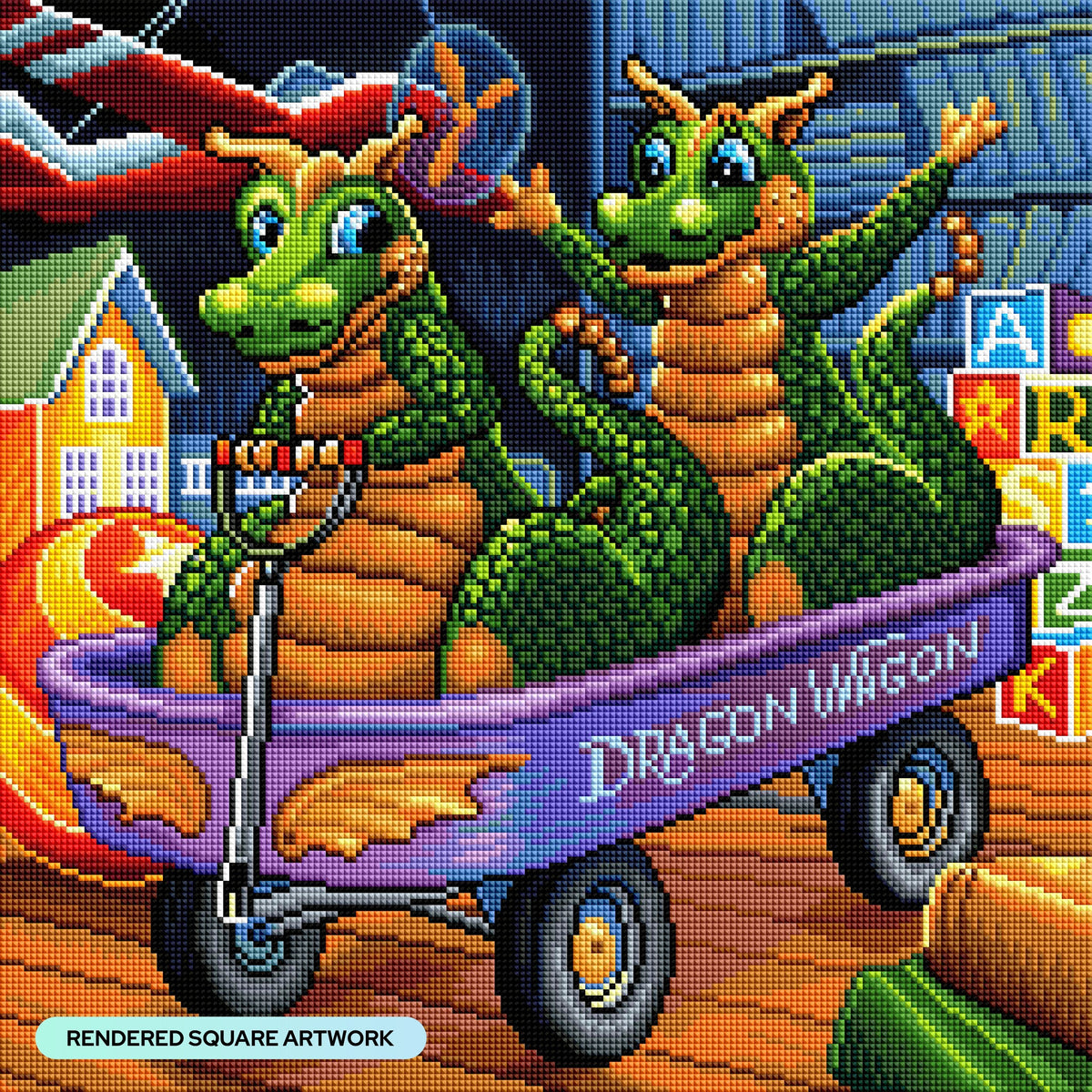 Diamond Painting Dragon Wagon