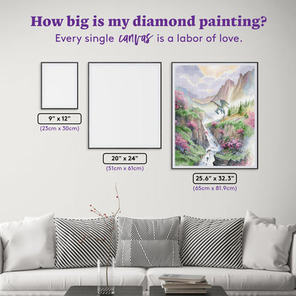 Diamond Painting DragonLand 25.6" x 32.3" (65cm x 81.9cm) / Square with 77 Colors including 1 AB and 4 Fairy Dust Diamonds / 85,869