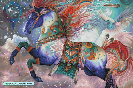 Diamond Painting Dream Chaser 38.6" x 25.6" (97.8cm x 65cm) / Square with 64 Colors including 1 AB and 4 Fairy Dust Diamonds / 102,573