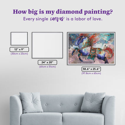 Diamond Painting Dream Chaser 38.6" x 25.6" (97.8cm x 65cm) / Square with 64 Colors including 1 AB and 4 Fairy Dust Diamonds / 102,573