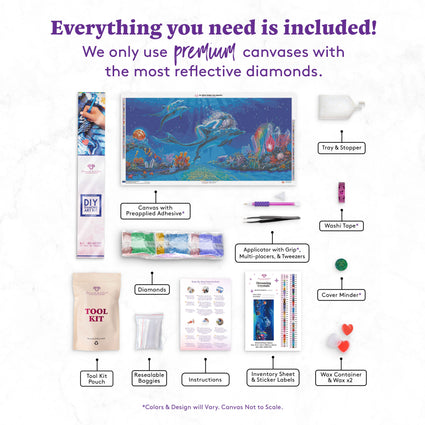 Diamond Painting Dreaming Crystals 51.2" x 25.6" (130cm x 65cm) / Square with 73 Colors including 5 ABs and 3 Fairy Dust Diamonds / 136,242