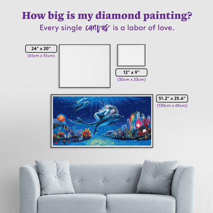 Diamond Painting Dreaming Crystals 51.2" x 25.6" (130cm x 65cm) / Square with 73 Colors including 5 ABs and 3 Fairy Dust Diamonds / 136,242