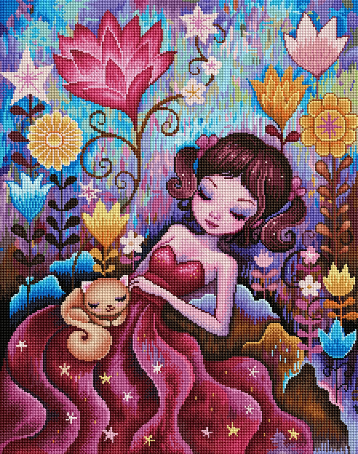Diamond Painting Dreaming of a Better Tomorrow 22" x 28" (55.8cm x 70.7cm) / Square with 63 Colors including 2 ABs and 3 Fairy Dust Diamonds / 63,616