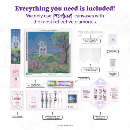Diamond Painting Dreams Are What You Make Them 22" x 22" (55.8cm x 55.8cm) / Square with 60 Colors including 1 AB and 4 Fairy Dust Diamonds / 50,176