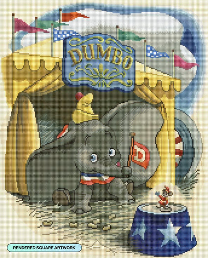Diamond Painting Dumbo 17" x 21" (42.8cm x 53cm) / Square with 66 Colors including 6 Fairy Dust Diamonds / 36,636