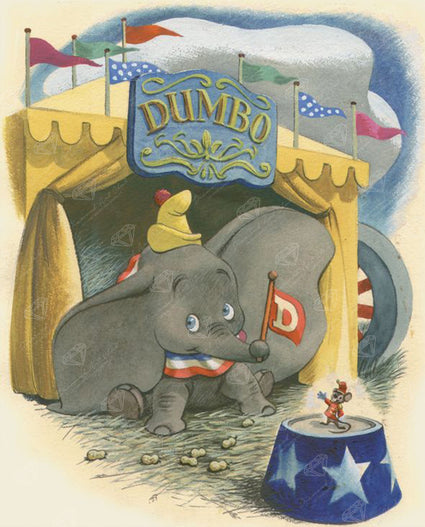 Diamond Painting Dumbo 17" x 21" (42.8cm x 53cm) / Square with 66 Colors including 6 Fairy Dust Diamonds / 36,636