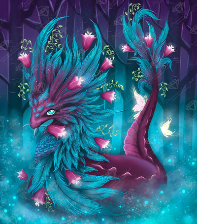 Diamond Painting Earth Dragon 25.6" x 29.1" (65cm x 73.9cm) / Square With 51 Colors Including 3 ABs and 3 Fairy Dust Diamonds / 77,517