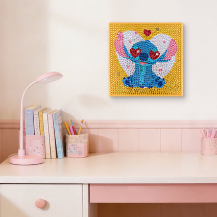 Diamond Painting Easy Gem™ Sparkle Boards – Love-Struck Stitch™ 6" x 6" (15cm x 15cm) / Round with 7 Colors including 7 Iridescent Diamonds / 1,061