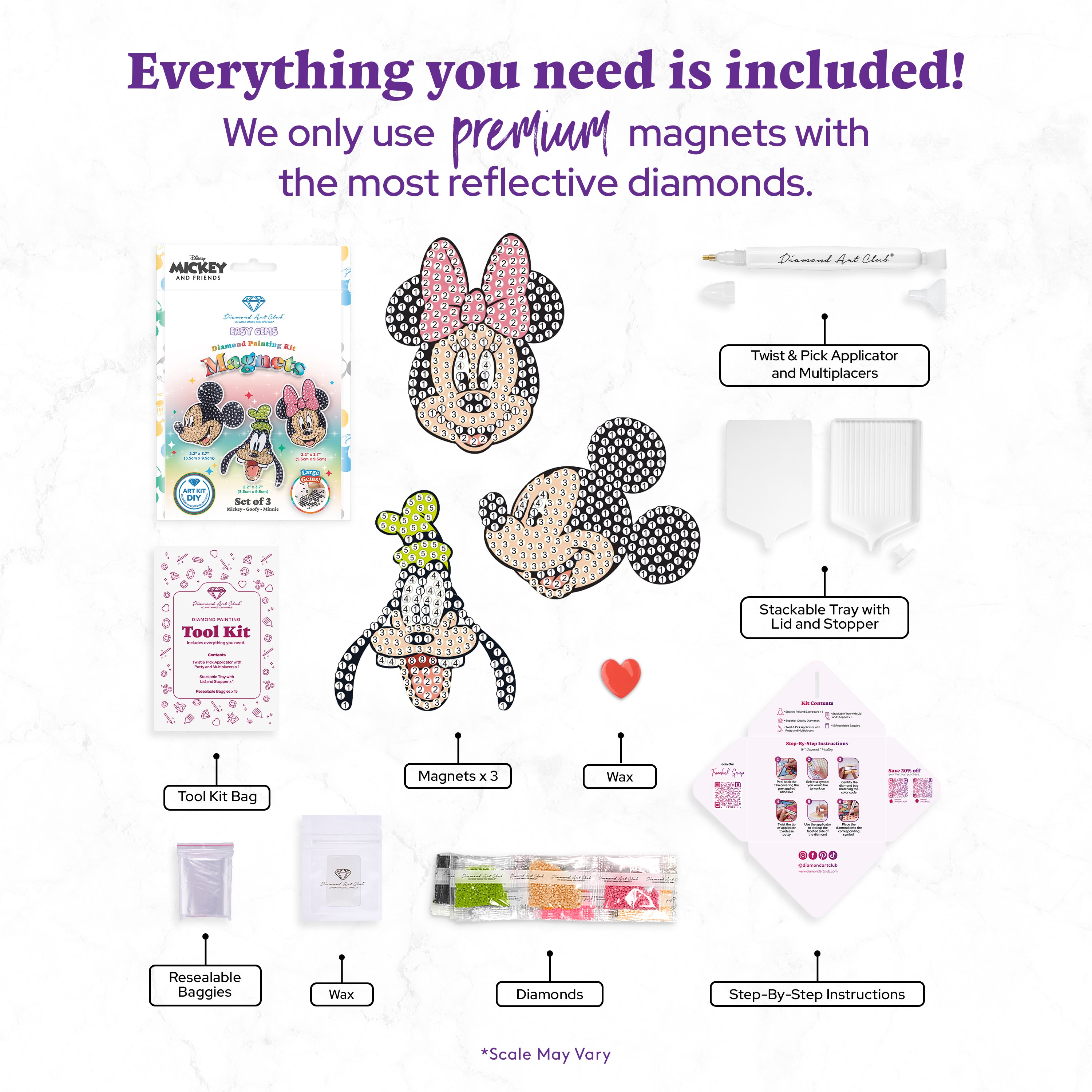 Easy Gem™ Magnets - Mickey and Friends™ (Set of 3) – Diamond Art Club