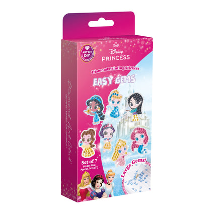 Diamond Painting Easy Gems™ Stickers - Disney Princess™ (Set of 7) Approx. 2" (5cm) / Round with 9 Colors including 9 Iridescent Diamonds / 244