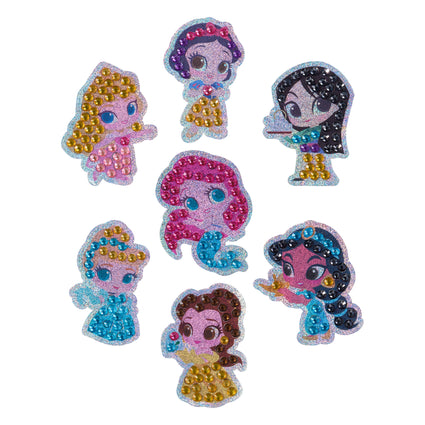 Diamond Painting Easy Gems™ Stickers - Disney Princess™ (Set of 7) Approx. 2" (5cm) / Round with 9 Colors including 9 Iridescent Diamonds / 244