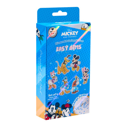 Diamond Painting Easy Gems™ Stickers - Mickey and Friends™ (Set of 6) Approx. 2" (5cm) / Round with 9 Colors including 9 Iridescent Diamonds / 206