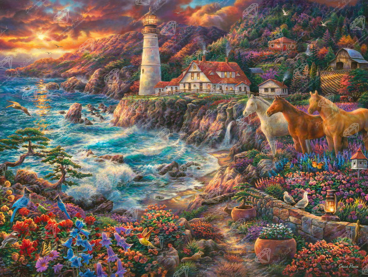 Diamond Painting Edge of Destiny 36.6" x 27.6" (92.8cm x 69.9cm) / Square With 77 Colors Including 1 AB and 4 Fairy Dust Diamonds / 104,813