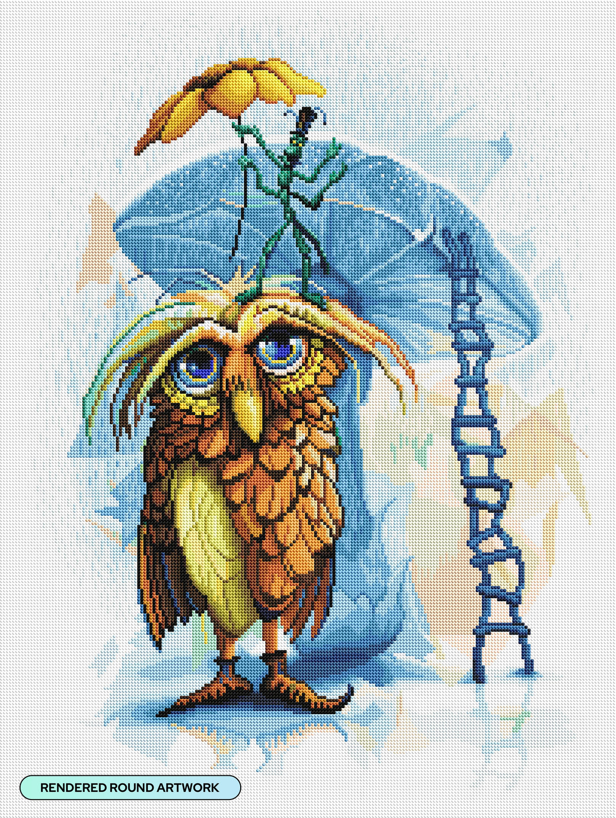 Diamond Painting Edith 22" x 29" (55.6cm x 73.7cm) / Round with 52 Colors including 1 AB and 3 Fairy Dust Diamonds / 54,136