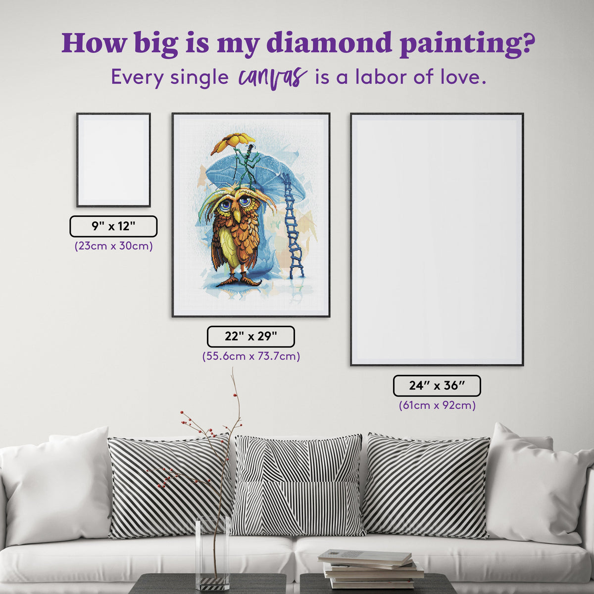 Diamond Painting Edith 22" x 29" (55.6cm x 73.7cm) / Round with 52 Colors including 1 AB and 3 Fairy Dust Diamonds / 54,136